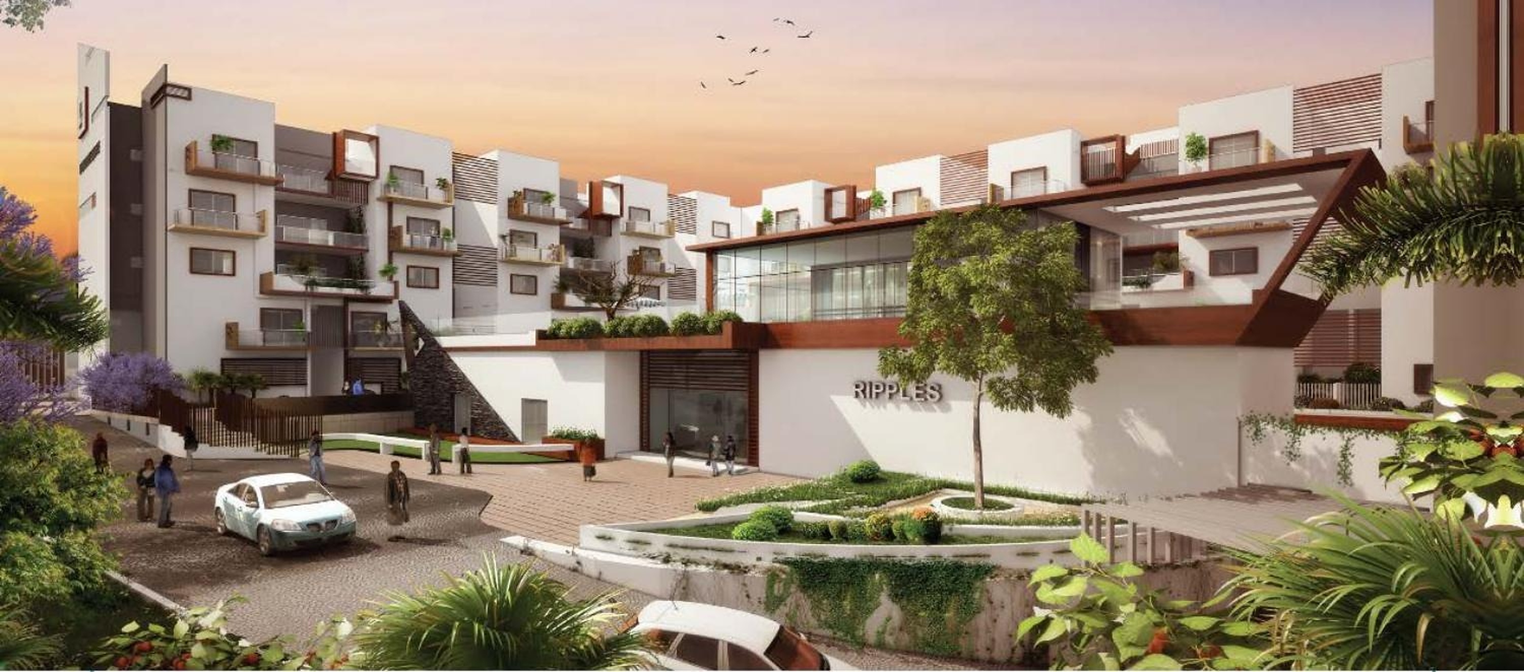 RJ Brooke Square courtyard and residences